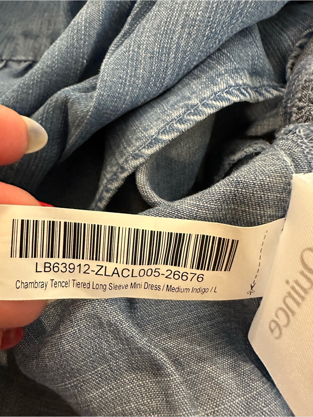 Quince Chambray Tiered Babydoll Dress - Picture 9 of 9